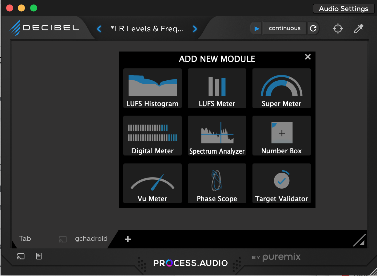 process audio decibel crack