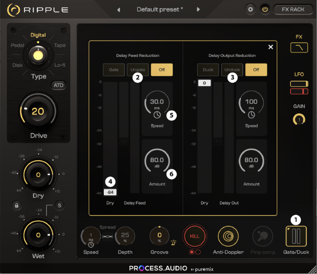 Ripple main controls